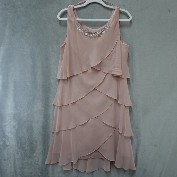 Ignite Evenings Dresses & Skirts - Ignite Evenings New York Dress Womens 16 Formal Tiered Blush Pink Easter Spring